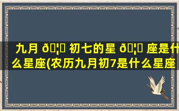 九月 🦟 初七的星 🦉 座是什么星座(农历九月初7是什么星座)